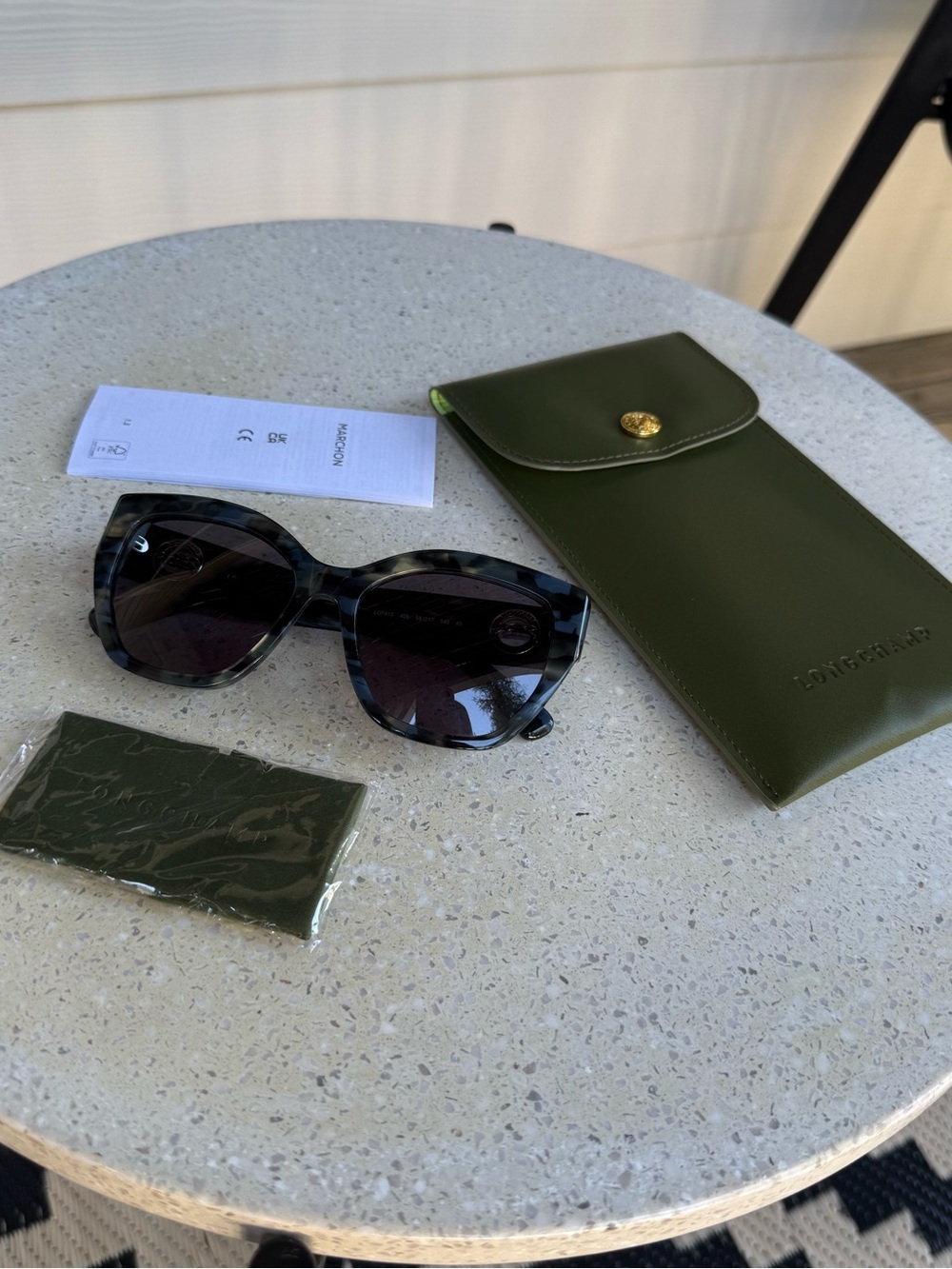 Longchamp Blue Tortoiseshell Cat-Eye Sunglasses - Picture 8 of 11